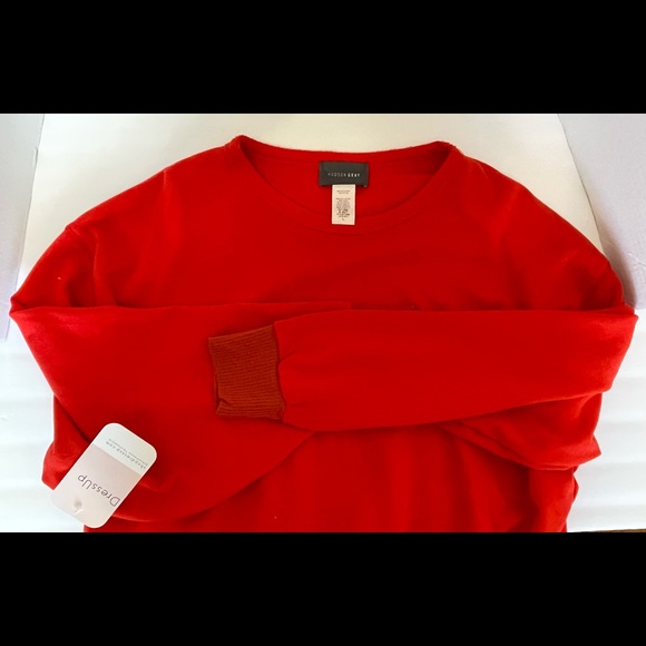 Hudson Gray DressUp Oversized Ladies Long Sleeve Knit Pullover Size Large Red - Picture 6 of 13